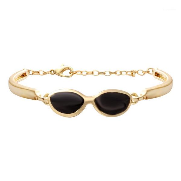 

new arrival charms gold/sliver/rose gold bracelet sun glasses simple bracelet pendants for gift1, Black