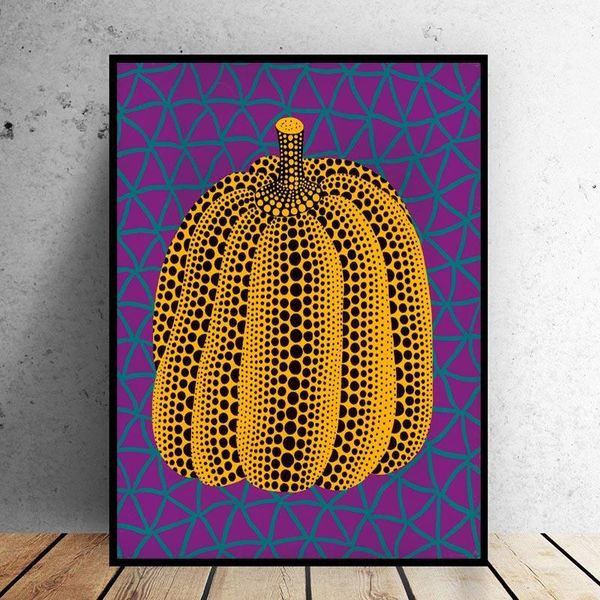 

selflessly art yayoi kusama purple pumpkin canvas art printed oil painting on canvas wall painting for home decor wall picture1