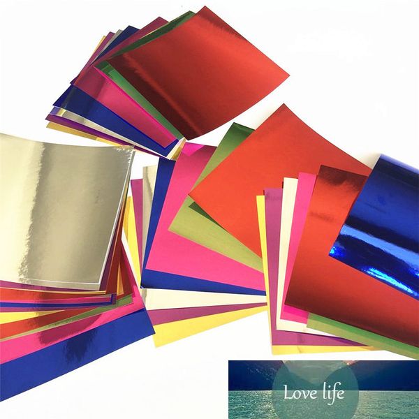 Impermeabile FAI DA TE Carta Artigianale Quadrato Origami Superficie A Specchio Carta Lucida Decorazione Del Mestiere Multicolore 15x15 cm Art Metallo Fustelle