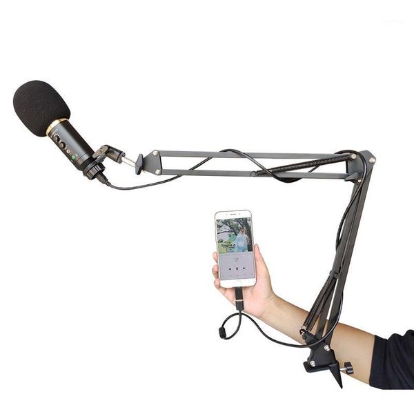 

microphones usb wired computer microphone set reverberation volume adjustable earphone monitor with stand condenser microphone1