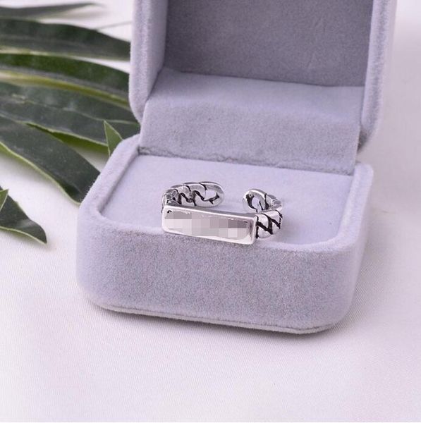 

s925 sterling silver simple mens and womens fashion brand ring