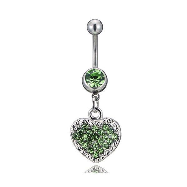

кнопка belly ring 1 шт. нержавеющая сталь полный циркон сердце форма кнопка belly кольцо с гипоаллергенным пирсинг ювелирные изделия h wmtht, Silver