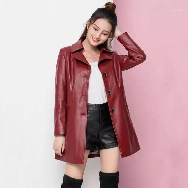 

women long pu leather jacket autumn winter single breasted faux leather coat women outerwear jackets and coats plus size 5xl1, Black