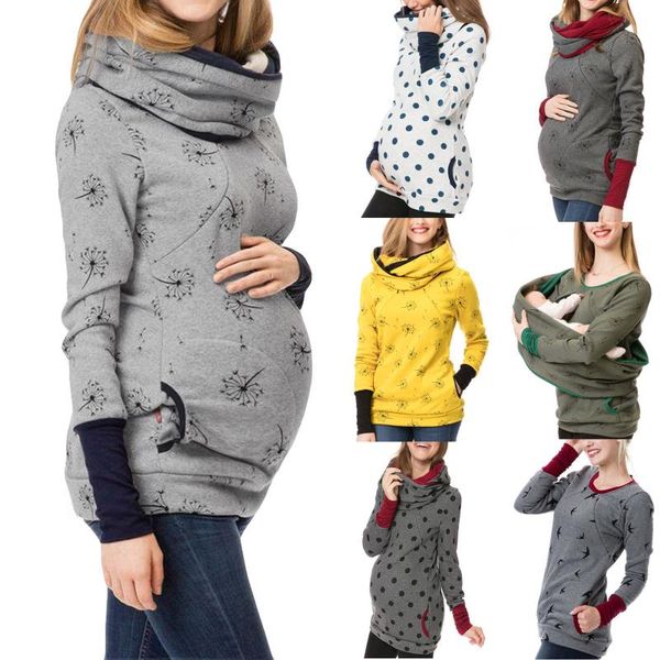 

new pregnant hoodie autumn sweatshirt nursing winter clothes maternity pregnancy women breastfeeding sweater shirts shirt t omfpt, Black;white