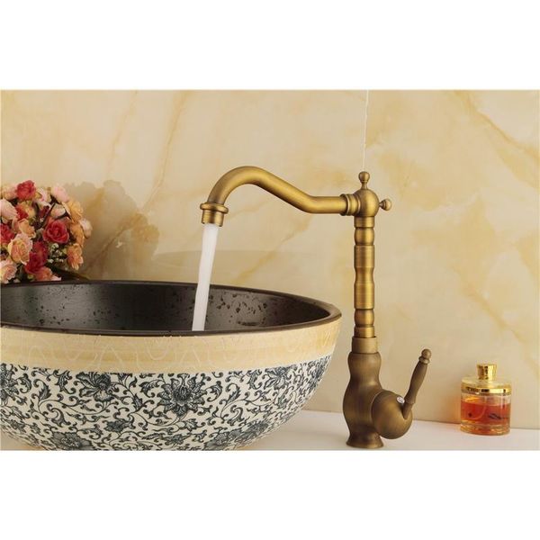 

retro brass bathroom kitchen faucets single holder single hole rotatable faucet cold water mixer tap with faucet qyldnw