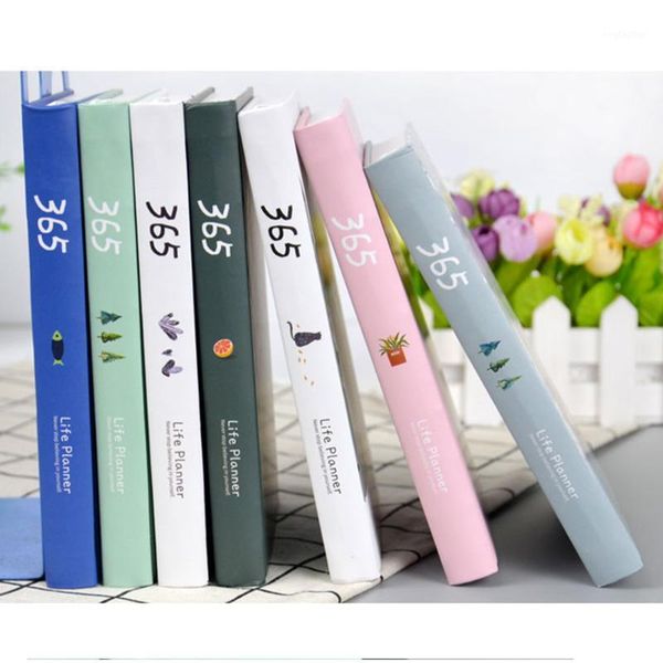 

notepads stationery notebook 365 planner a5 weekly monthly daily notebooks journals school supplies 13.5*18.2cm1, Purple;pink