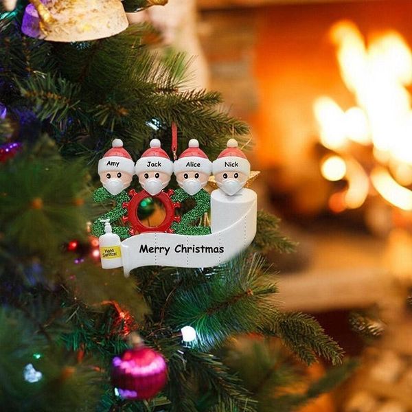 

pendant quarantine party 2020 face mask snowman christmas diy name blessings xmas tree hanging ornament decoration gift