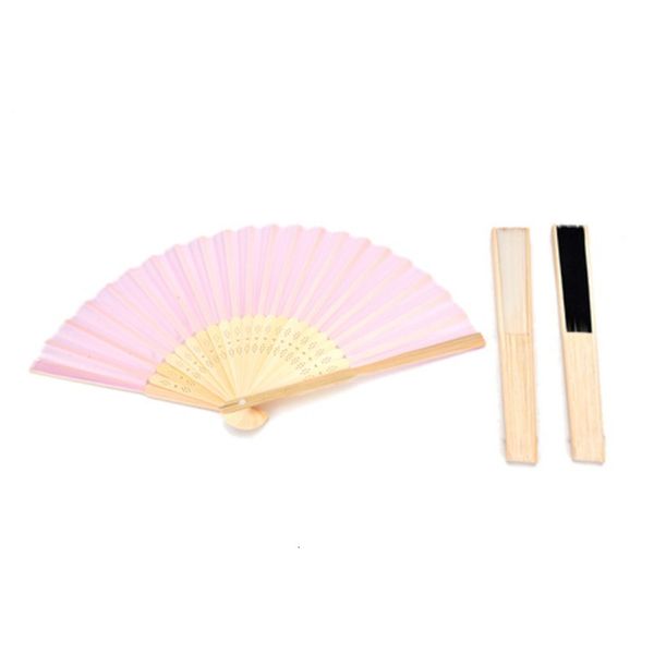 

factory pricebamboo silk fold hand fan in elegant laser-cut gift box party favors personalized wedding gifts 3 colors