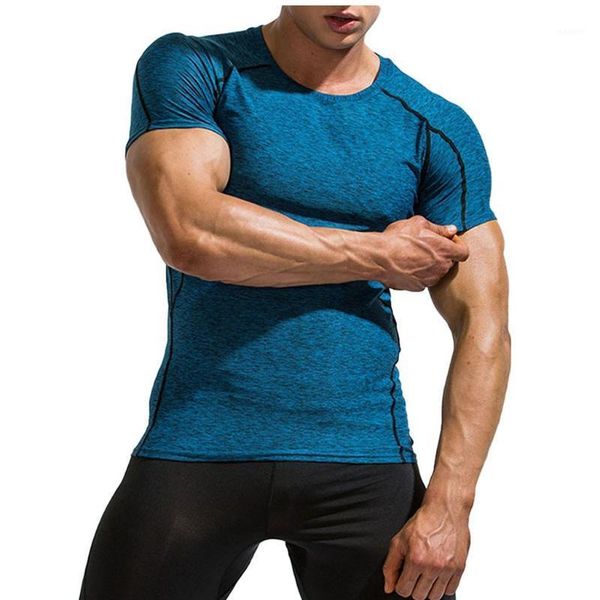 

summer gym t shirt men fitness casual ultralight t-shirt gym sport wear fast- breathable t shirt tight men g31, White;black