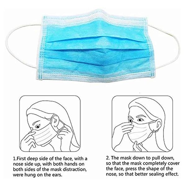 

dhl disposable non woven face dustproof 3-layer masks with earloops for home use comfortable safety mask