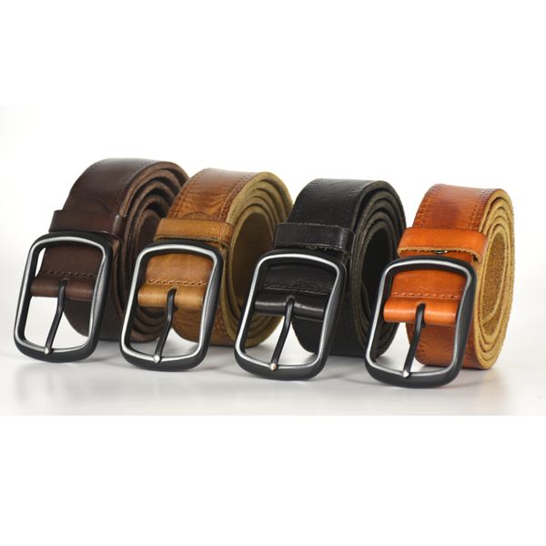 

new crazy horse genuine leather belt for men cowhide men's leather belts vintage jean strap brown color 130 cm thong manual, Black;brown
