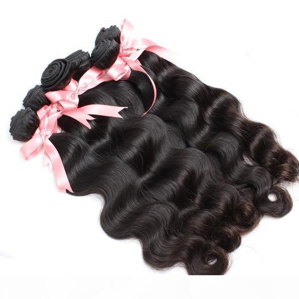

10pcs lot body wave brazilian virgin human hair extensions unprocessed natural color virgin hair weave weft 8-30inch dyeable for greatremy, Black