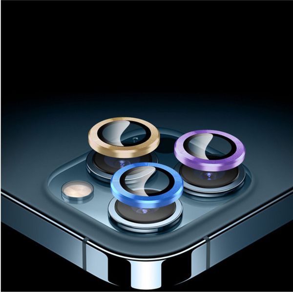 

lens protector for iphone 11 11 pro max metal ring+tempered glass camera lens screen protector 10 colors with retail package