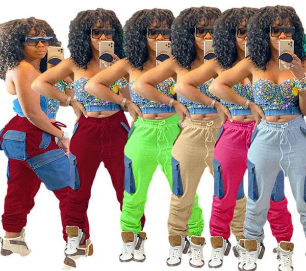 

jogging autumn new and fashion winter pocket color contrast women's sports loose leggings pants, Black;gray