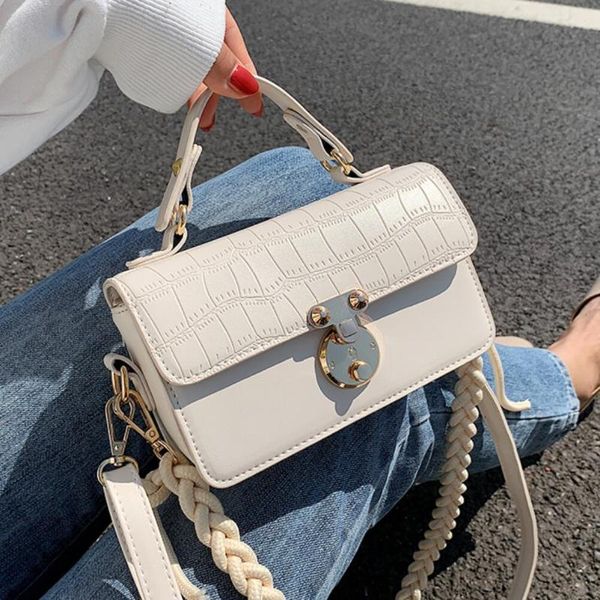 

crocodile pattern tote bag 2021 new pu leather women's designer handbag weave shoulder strap shoulder messenger bag