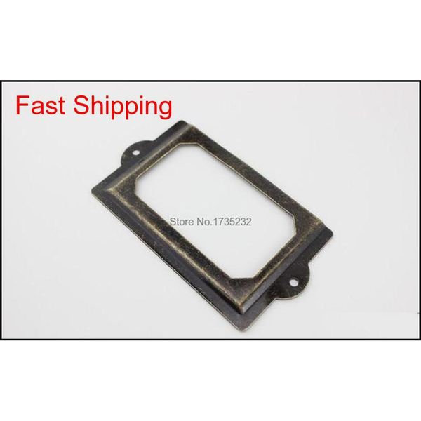 

50pcs 125*69mm large card holder meta label frame vintage bronze decorating wood shelf edge price tag sle qylulb packing2010