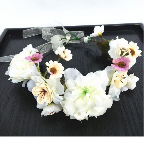 

flower headband flower crown kids floral headband garlands hair accessories bride bohemian flower wreath women beach jllquw
