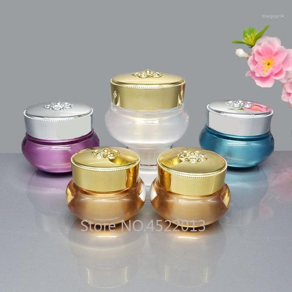

8g20g30g acrylic cosmetic cream jar, gold/blue/white/purple elegant beauty eye cream container, empty portable cosmetic mask pot1