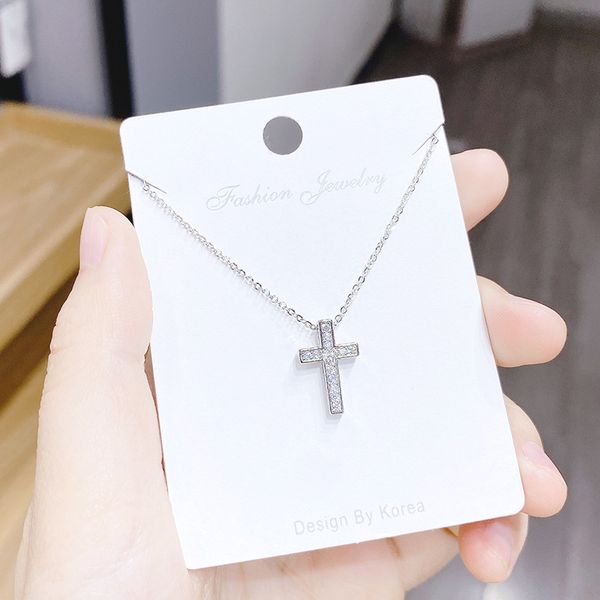 

women cross pendant christianity necklace, Silver