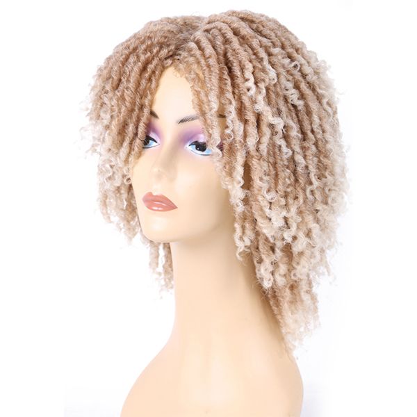 

factory colorful blonde synthetic wigs quality synthetic dreadlock wig for men women synthetic curly wigs, Black