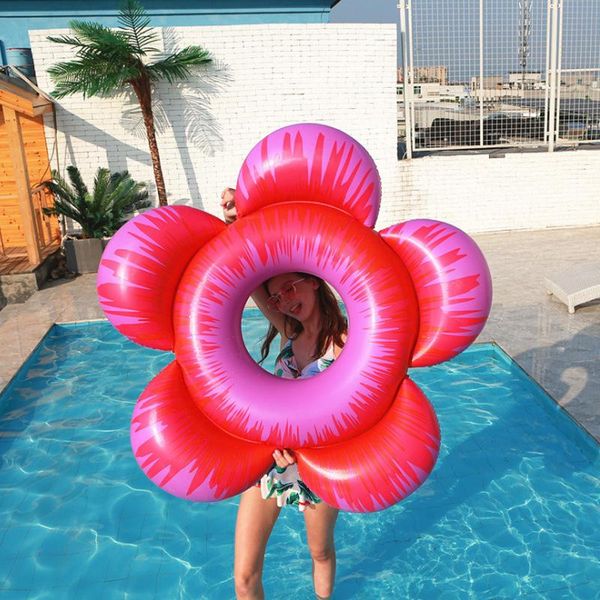 

flower swimming ring inflatable adults circle for women giant pool float summer water lounge beach play toys swimming circle jllbdv xjfshop