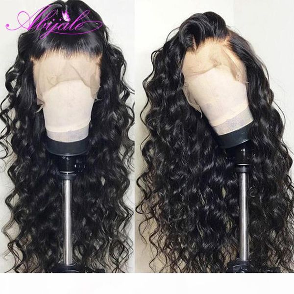 

abijale 13x4 lace front human hiar wigs brazilian deep wave wig remy human hair wigs with baby hair 4x4 lace closure wig 150% d, Black;brown