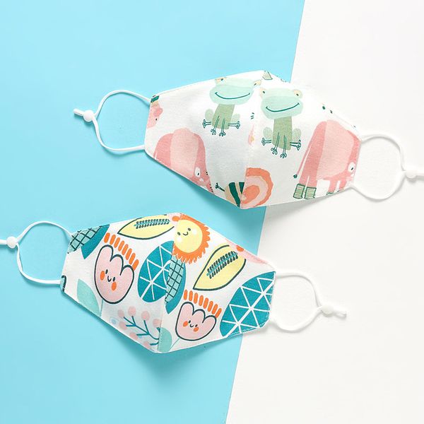 

sublimation kids shield reusable mask children's baby cotton cloth printing children cartoon face mas