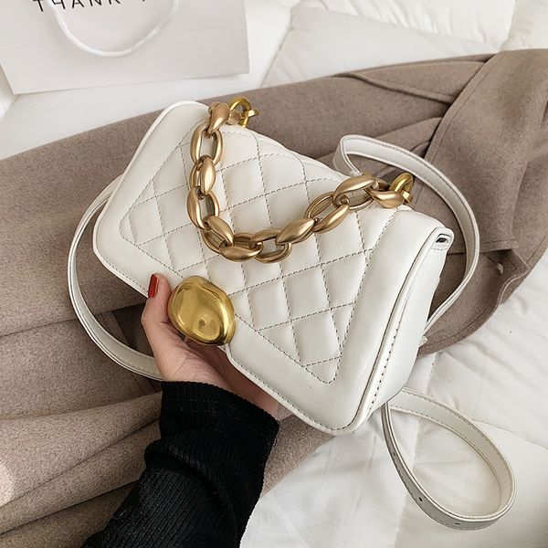 

linge fashion designer women's small belt bag gold chain pu leather handbag women's full set handbag brand, Black;red