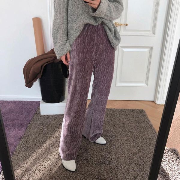 

woman new model velvet trousers, Black;white