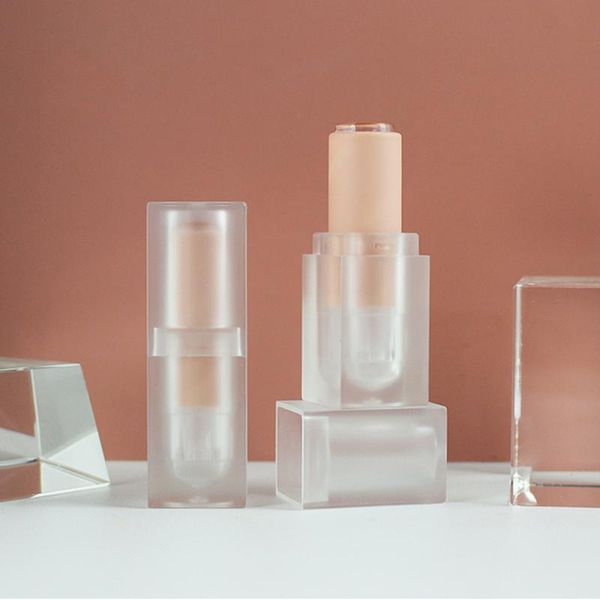 

storage bottles & jars 1pc crystal acrylic pink lip gloss tube transparent frosted matte square lipstick empty cosmetic container