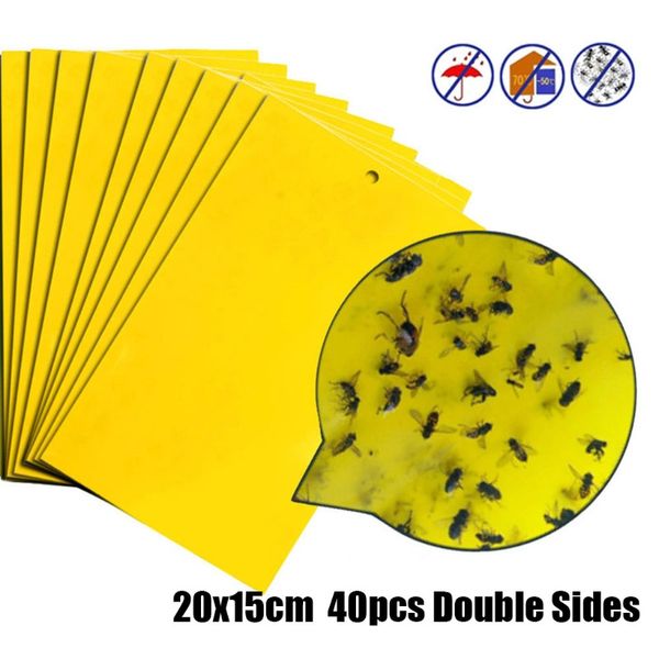 

5 10 20 40pcs strong adhesive bugs sticky board insect catching paper garden pest control glued plate portable garden tool h wmtavf