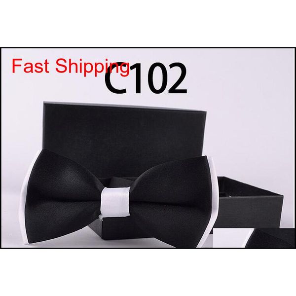

men's bow ties solid color plain satin skinny ties groom necktie silk jacquard qylodj mj_fashion, Black;gray