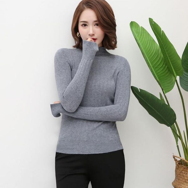 

new women turtleneck sweater pullover knitted slim sweaters elastic force winter casual sweater jum1, White;black