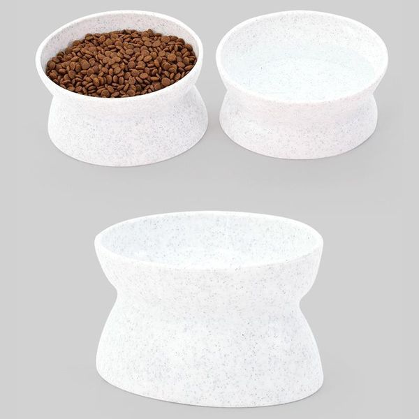 

1pc cat bowl double-sided design elevated titling no spill pet bowl cat water container pp plastic pet feeder supplies