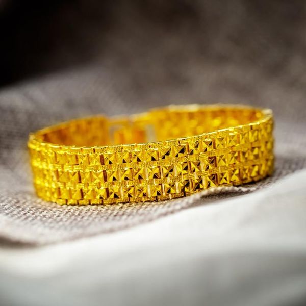 

men's bracelet large wide gold color luxury collection bracelet men's gifts choice, Black