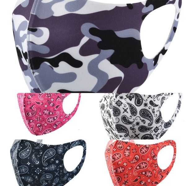 

uunsscamouflage mask ice silk respirator anti dust mouth muffle washable reusable camo face masks 7