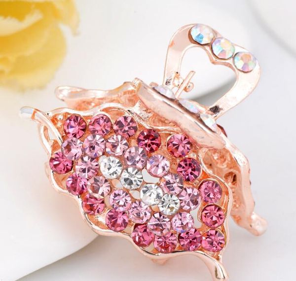 

heart butterfly leaf bowknot crown shape hair clip hair claw with rhinestone crystal for girls christmas party h bbyzya sweet07, Black;brown