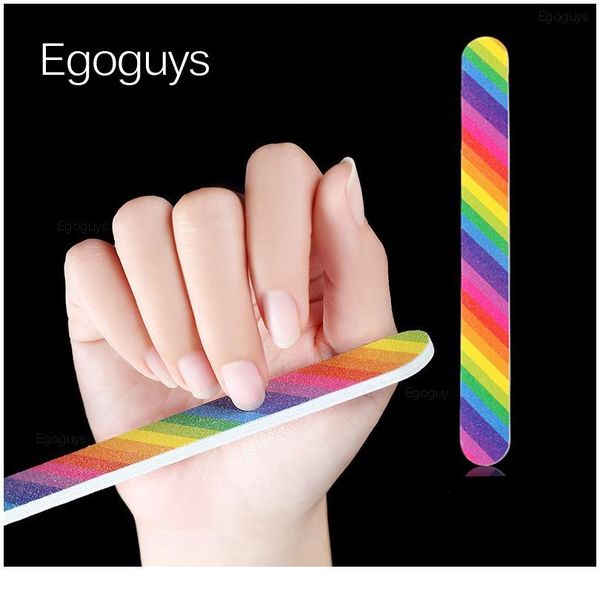 

rainbow nail file polishing stick grinding block nail art sandpaper lapping burnish device manicure sanding buffing beau qyllyh