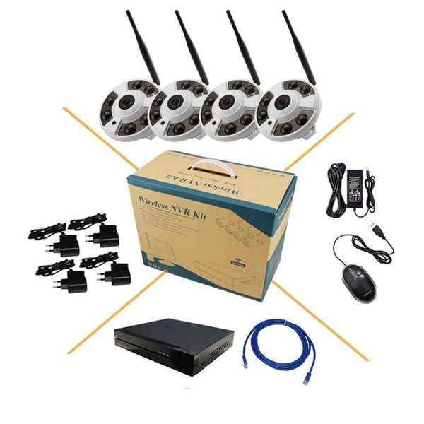 

wireless camera kits 1080p 2.0mp hd fisheye wide-angle wifi ip night vision nvr p2p h.264 onivf security surveillance cameras