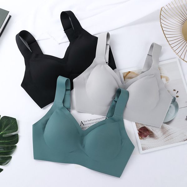 

summer traceless thai latex underwear women's thin bra without steel ring, Red;black