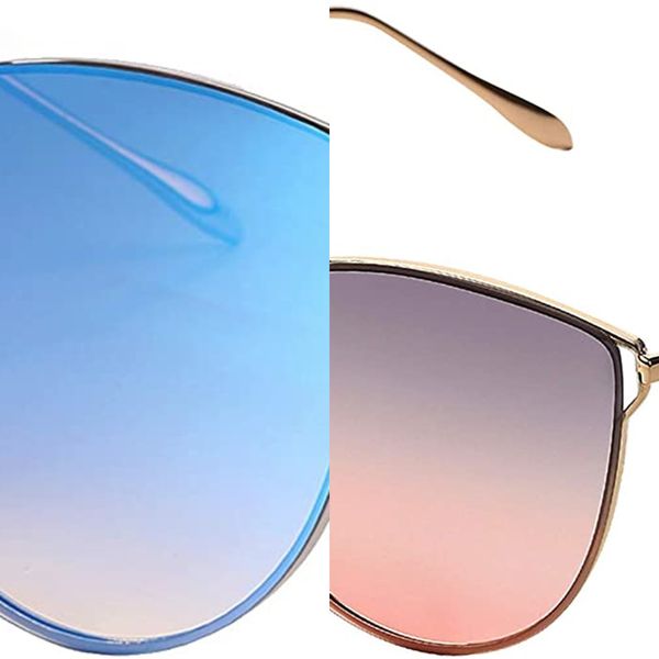 

women's oversized mirror cat eye sunglasses, frameless design u225