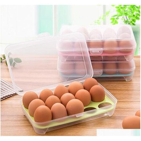 

single layer refrigerator food storage box 15 eggs airtight storage container plastic box ,portable egg tray ckmis