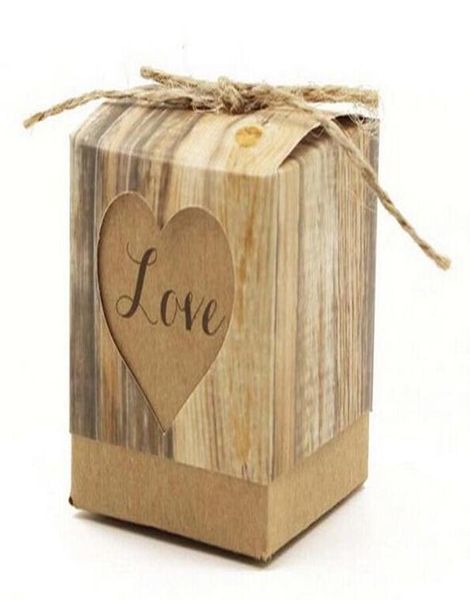 

500 pcskraft paper candy box for wedding decoration vintage kraft wedding favors and gifts box with burlap line wmtipk xhhair