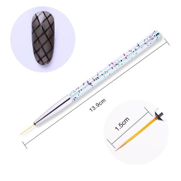 

3pcs liner brush set uv gel polish painting drawing pen brush glitter kit colorful sequins clear handle nail a jllncv