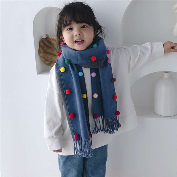 

cashmere 2020 new and autumn like winter children's color wool ball monochrome student warm scarf fashion versatile rgq0, Red;brown