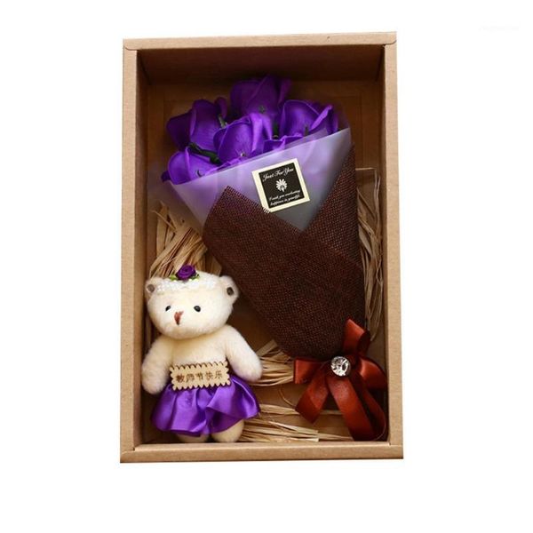 

decorative flowers & wreaths artificial rose necklace wedding birthday plush toy anniversary gift box square wood1