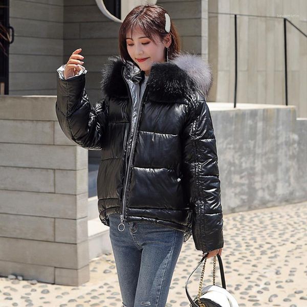 

cotton padded parka coat women korean casual jacket parka women loose jacket1, Black