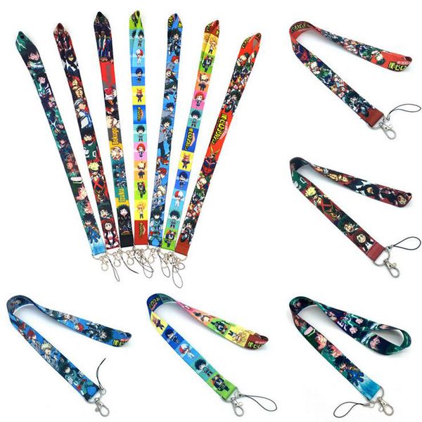 Großhandel 20 stücke Cartoon Academia Lanyard tasten Telefon ID Abzeichen Halter Neck Straps Hängende Seile Lanyards Anime Geschenk