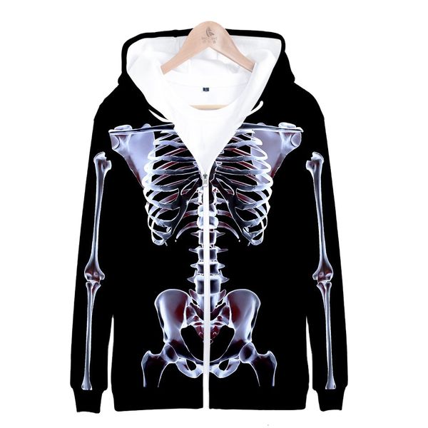 

2021 autumn and winter new cool fit style skeleton printed polyester sweatershirt with hoodies pullover for men nfj0, Black