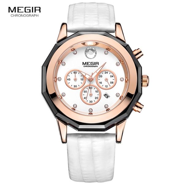 

megir women's elegant quartz swatches fashion waterproof luminous chronograph 24-hour wristwatch for woman lady 2042lrewe 201218, Slivery;brown